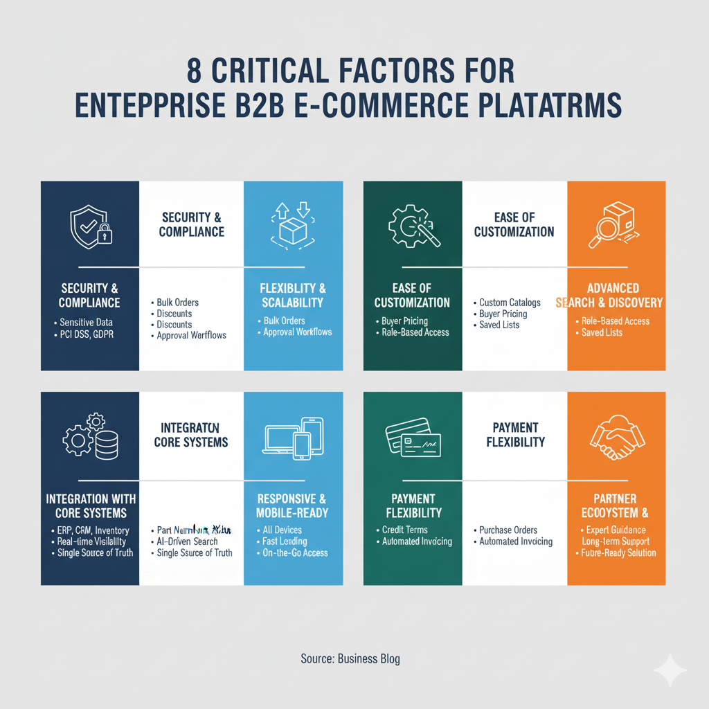 E-commerce security, scalability, mobile, support