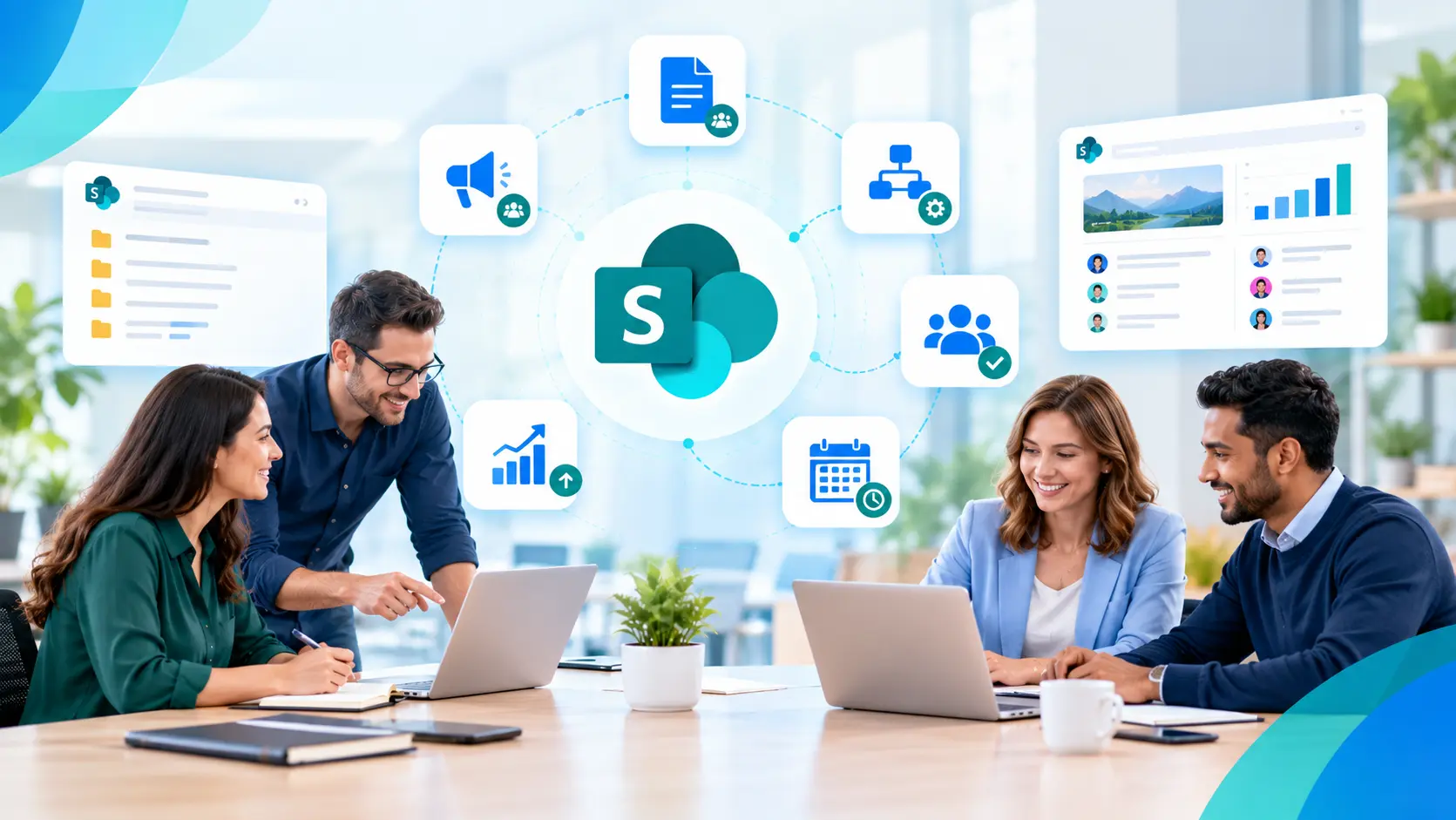 Collaborative SharePoint Workspace Illustration