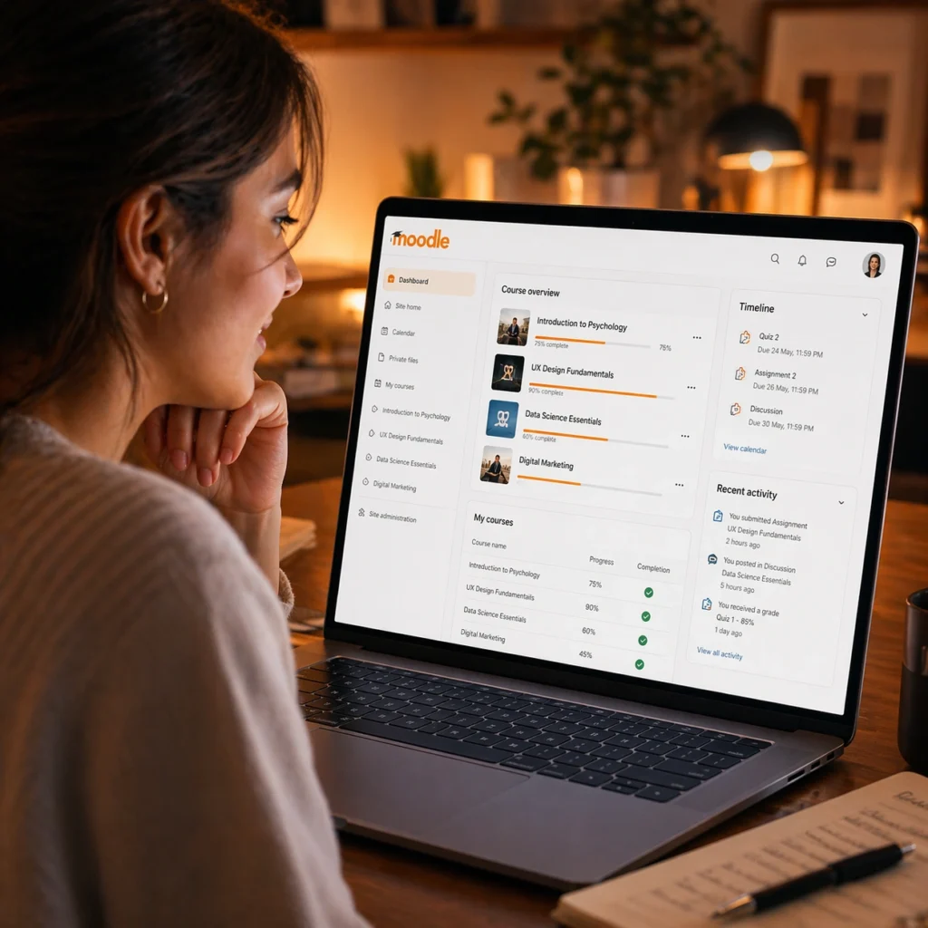Moodle course navigation