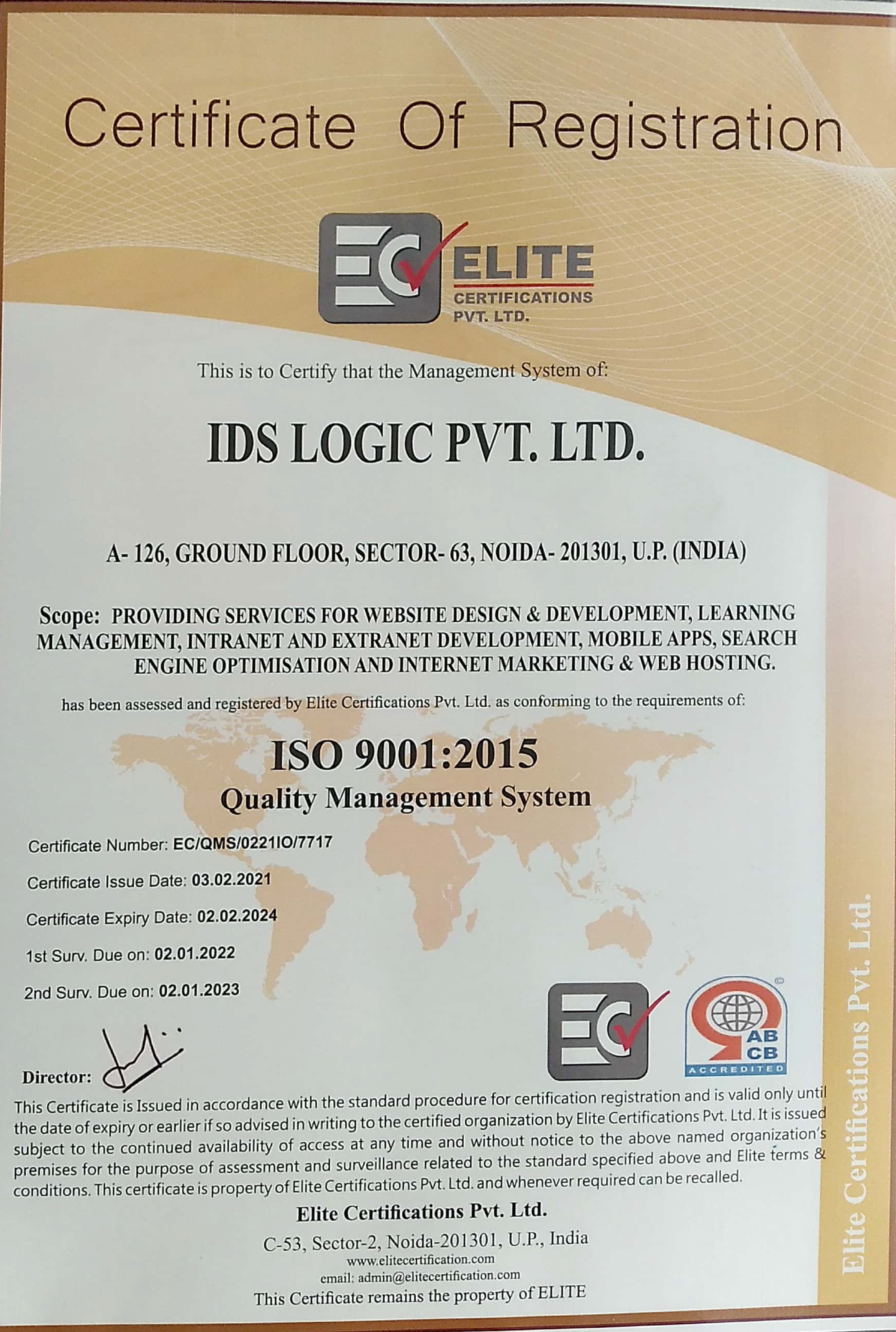 IDS Logic Attained Prestigious ISO 9001:2015 QMS Certification