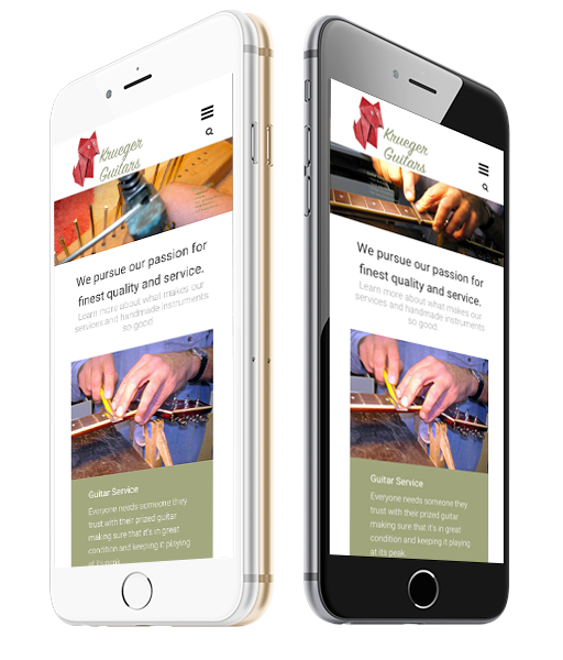 krueger guitars- WordPress CMS based website