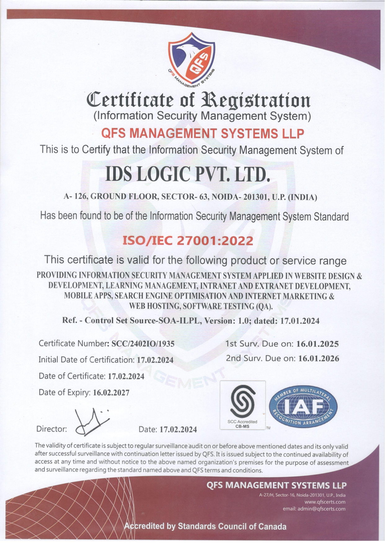 IDS Logic Awarded With ISO/IEC 27001:2022 Security Certification